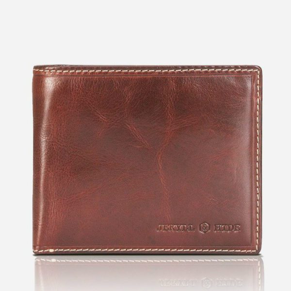 Jekyll & Hide Oxford 8 Card with Coin Pouch Tab Brown | Shop Online